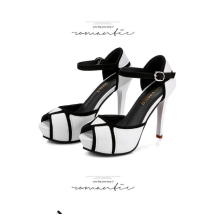 SE19103W Women Shoes Pumps Fashion Transparent Square Heel Women Office Shoes